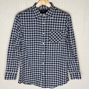 Activa Sports Inc Mens Blue White Plaid Button Down Shirt Medium Long Sleeve